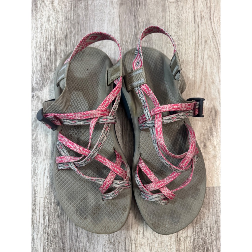 Chaco Z/Cloud 2 Womens Size 10 Pink Grey Strappy Toe Loop‎ Hiking Sandals